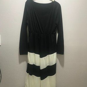 Black-white maxi dress